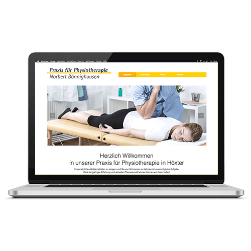 Praxis für Physiotherapie - Internetseite aus Höxter